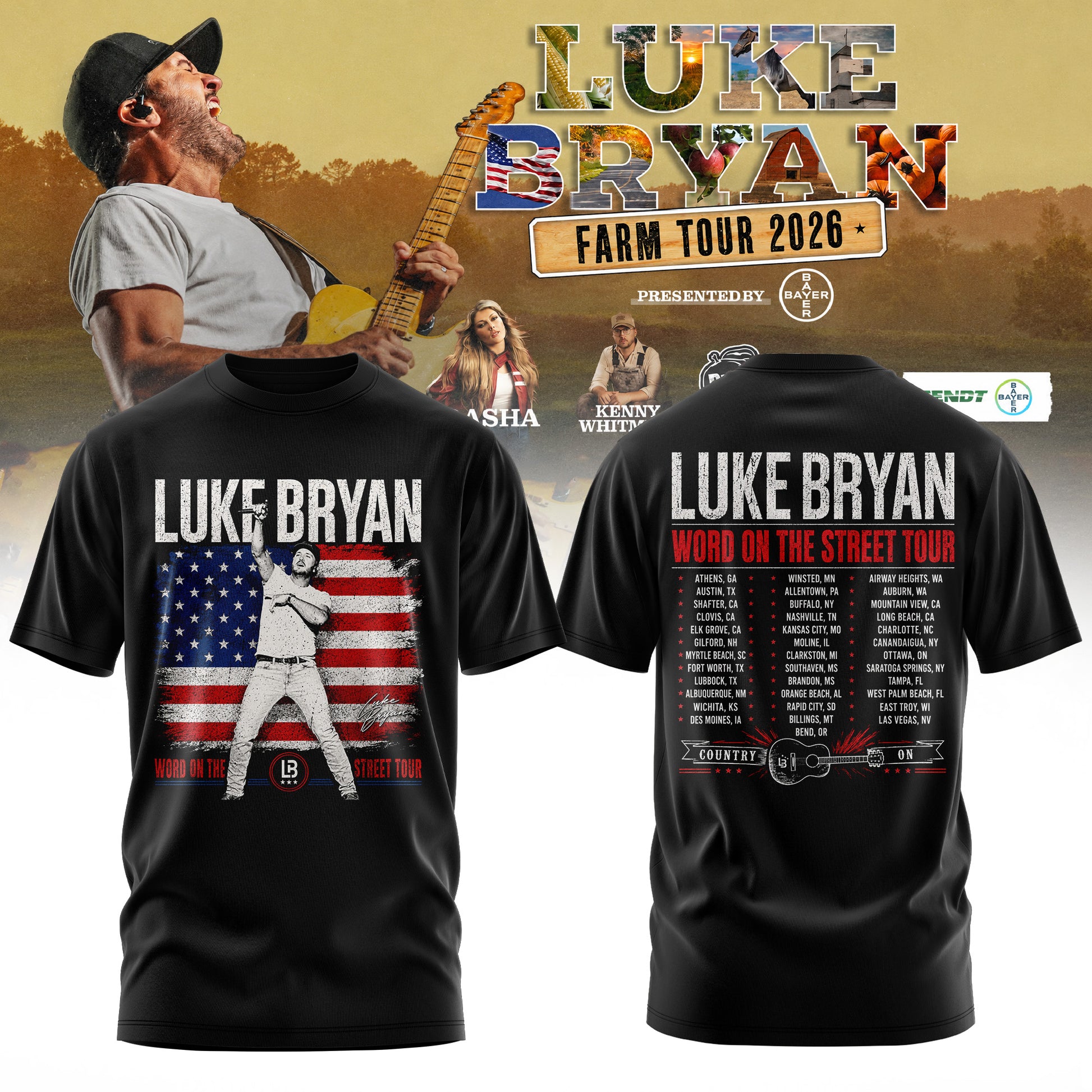 Luke Bryan – Word On The Street Tour 2026 Limited Edition Tshirt