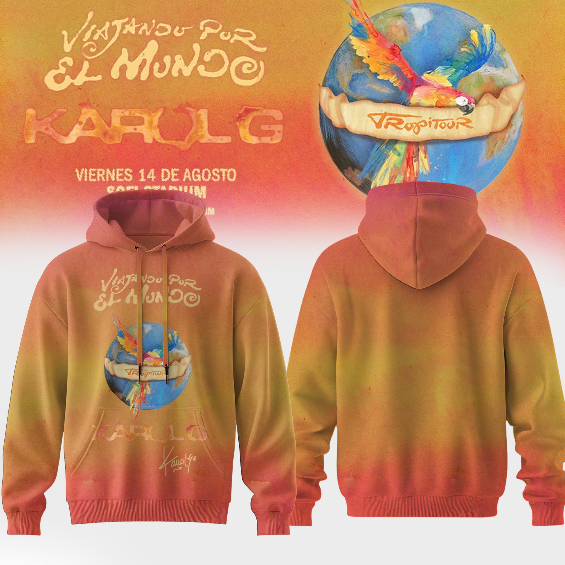 ,KaRol G ''VIAJANDO POR EL MUNDO TROPITOUR'' Limited Edition Signature – Hoodie