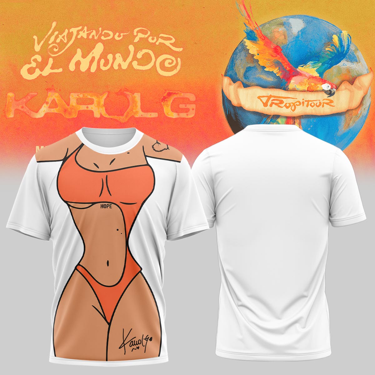 KaRol G ''VIAJANDO POR EL MUNDO TROPITOUR'' Limited Edition Signature – Tshirt