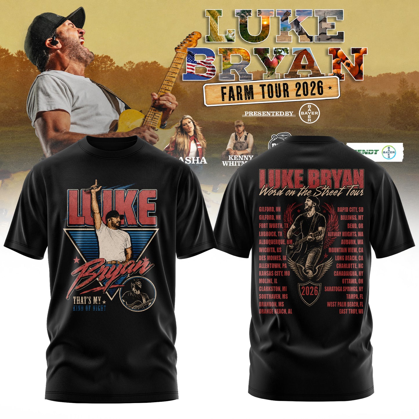 Luke Bryan – Word On The Street Tour 2026 Limited Edition Tshirt