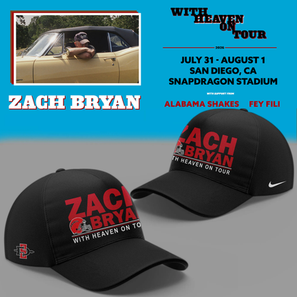 02.09. Limited Edition Zach Bryan x San Diego State Football - With Heaven On Tour 2026 Hoodie