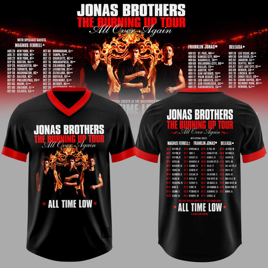 .Jns Bros The Burning Up Tour All Over Again 3D All-Over Print Football Jersey V1