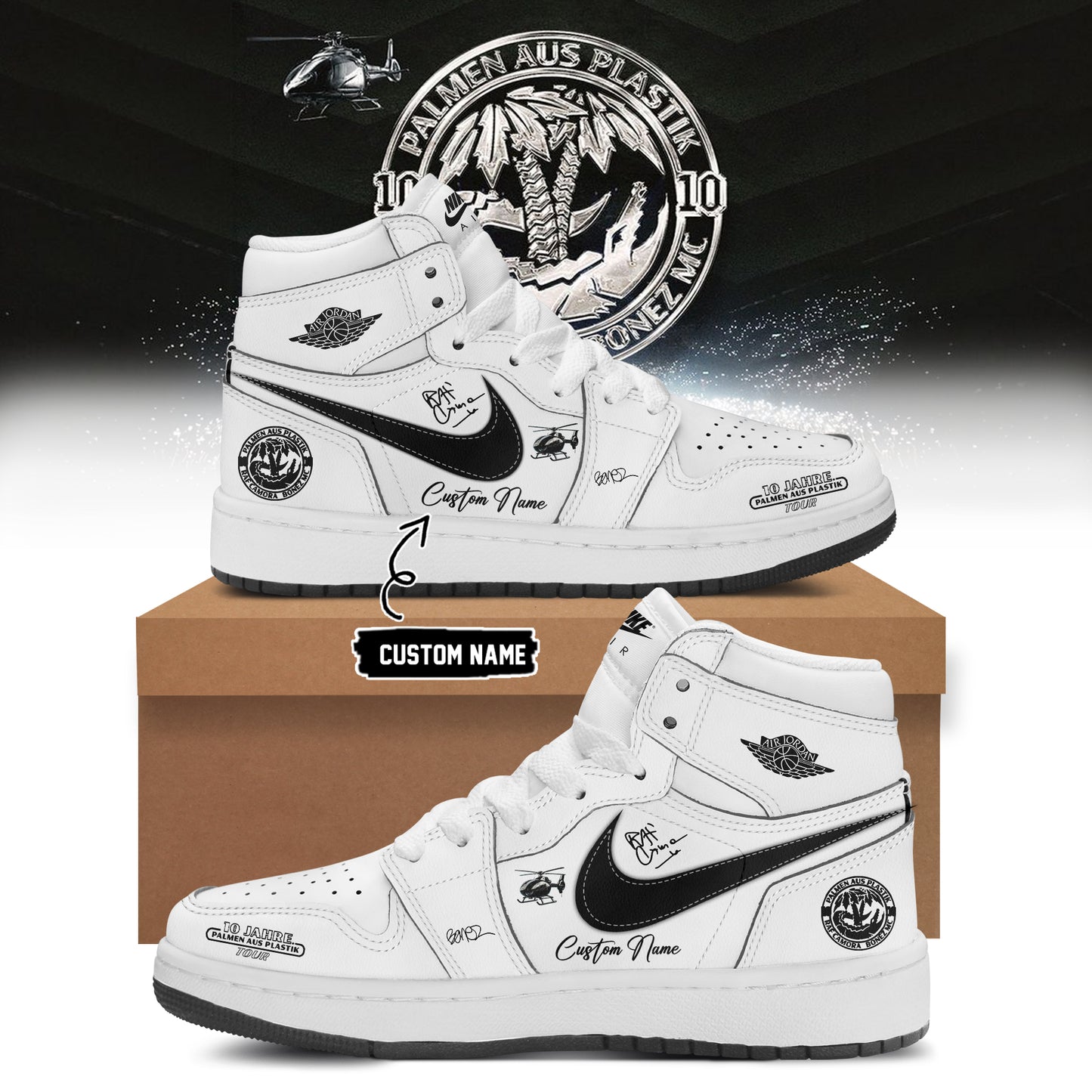 __RAF Camora &amp; Bonez MC "10 Jahre Palmen aus Plastik Tour" . Limited Edition Signature Shoes 2-