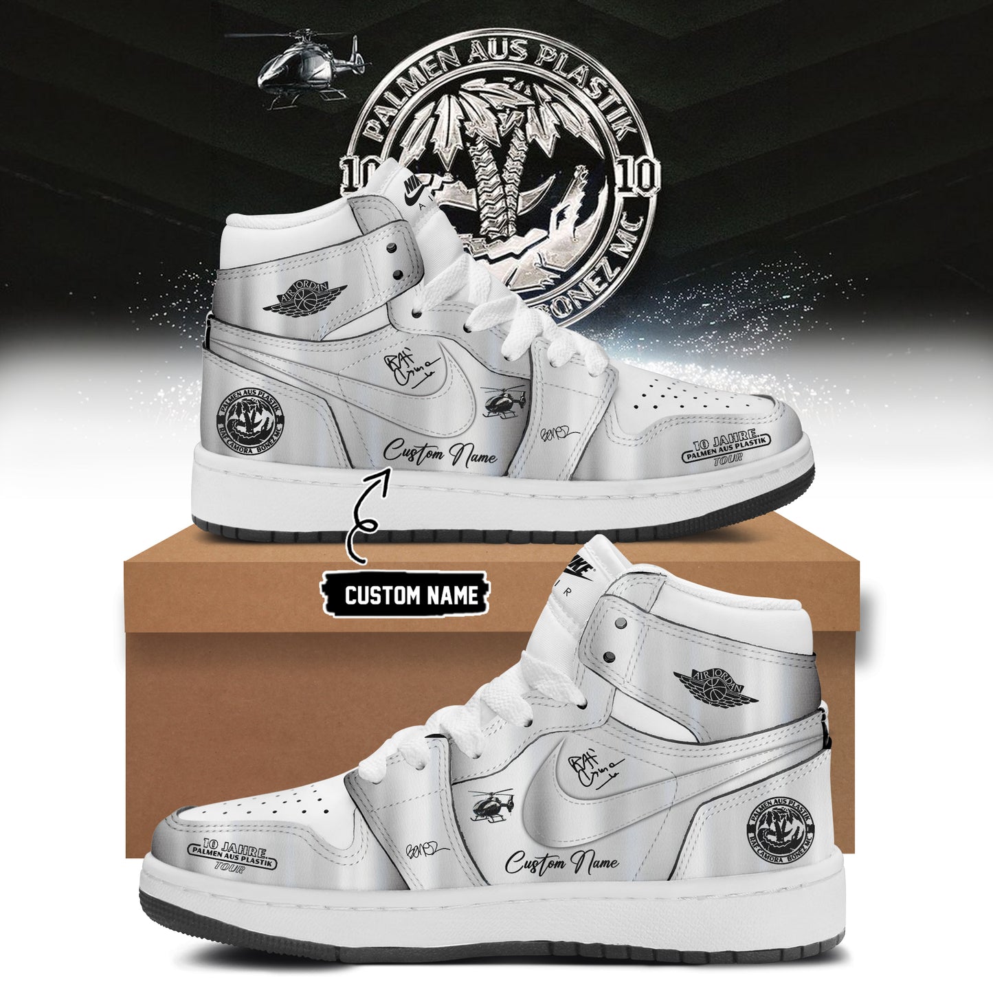 __RAF Camora &amp; Bonez MC "10 Jahre Palmen aus Plastik Tour" . Limited Edition Signature Shoes 1-