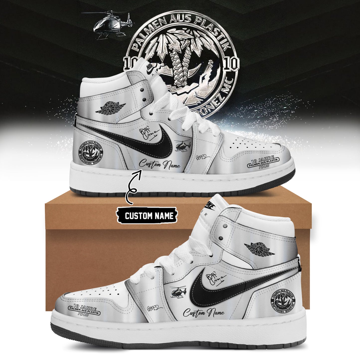 __RAF Camora &amp; Bonez MC "10 Jahre Palmen aus Plastik Tour" . Limited Edition Signature Shoes 2--
