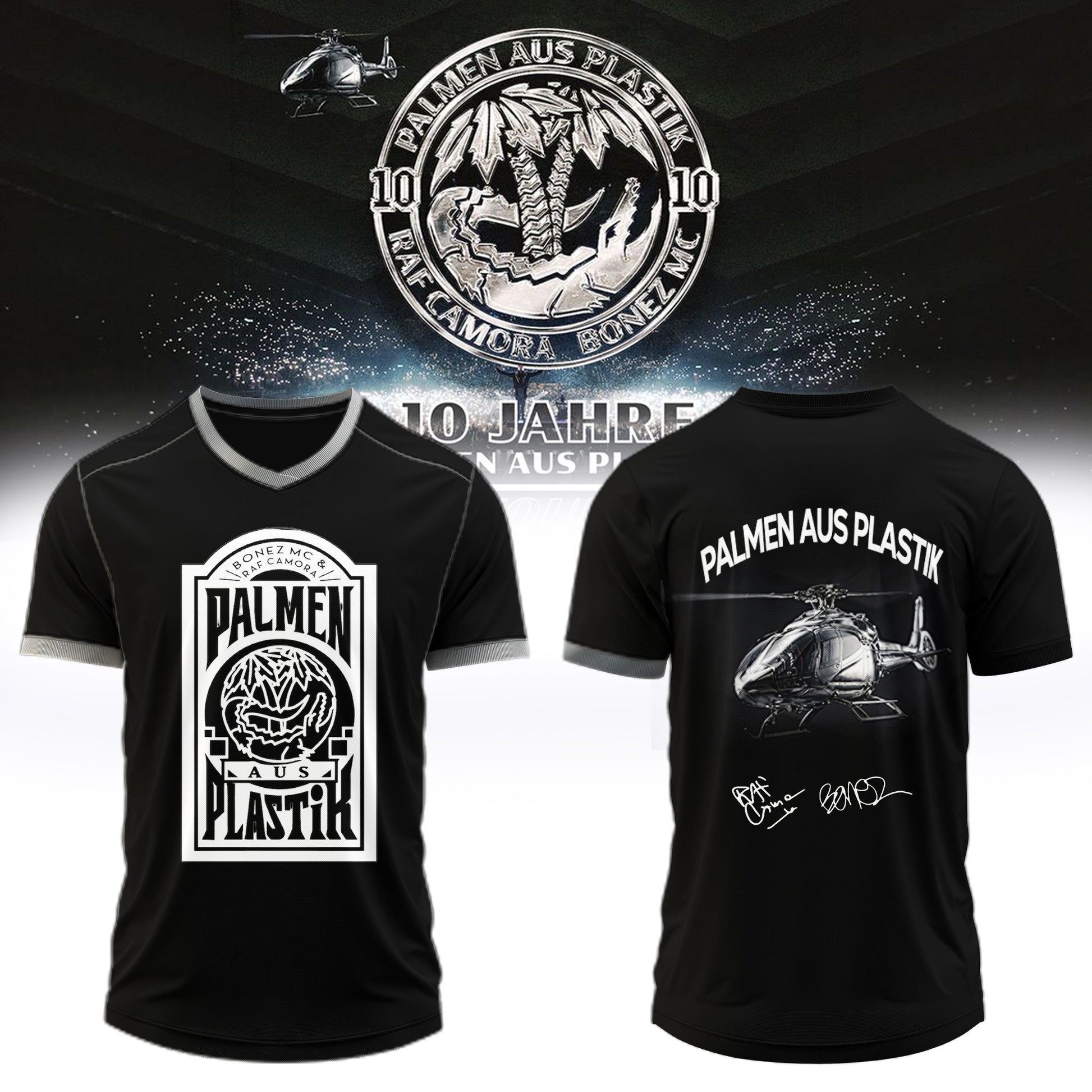 _,,RAF Camora &amp; Bonez MC "10 Jahre Palmen aus Plastik Tour" . Limited Edition Signature Jersey