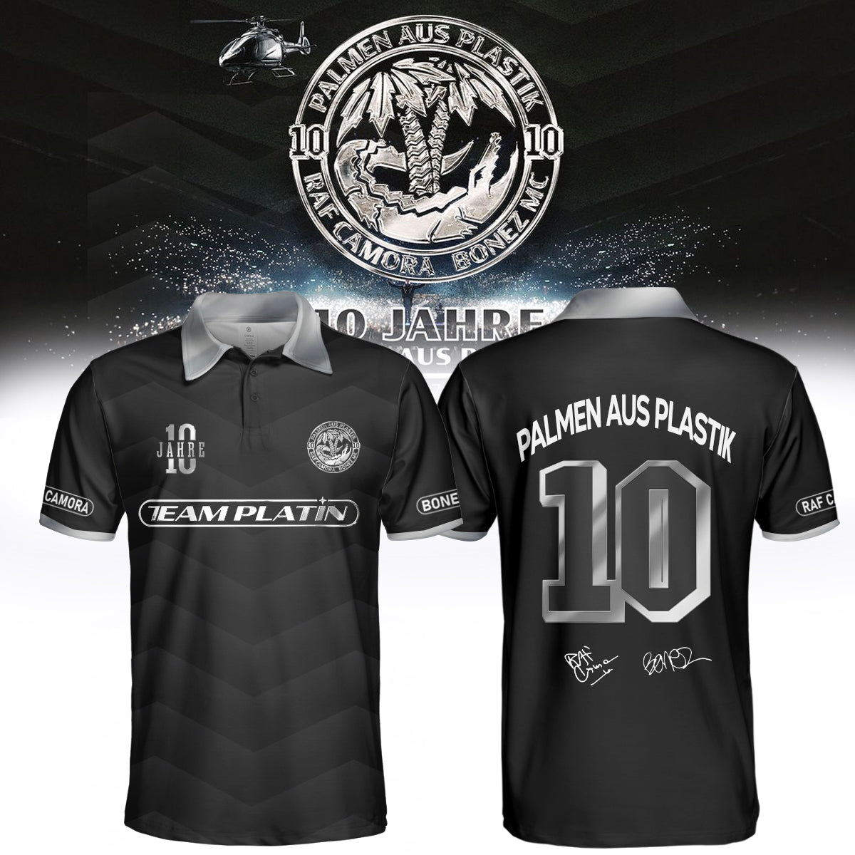 __RAF Camora &amp; Bonez MC "10 Jahre Palmen aus Plastik Tour" . Limited Edition Signature Polo