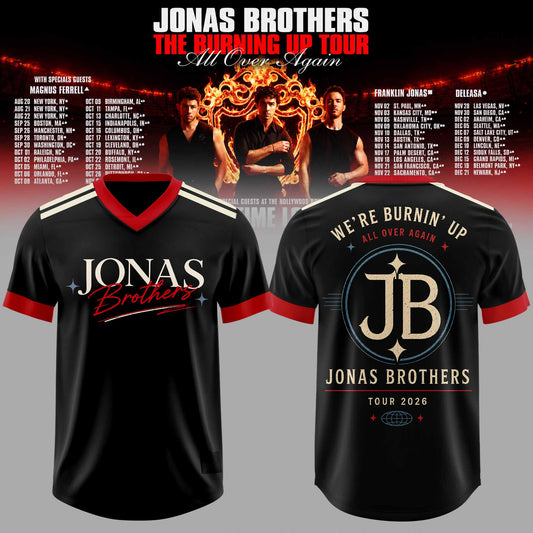 .Jns Bros The Burning Up Tour All Over Again 3D All-Over Print Football Jersey V6