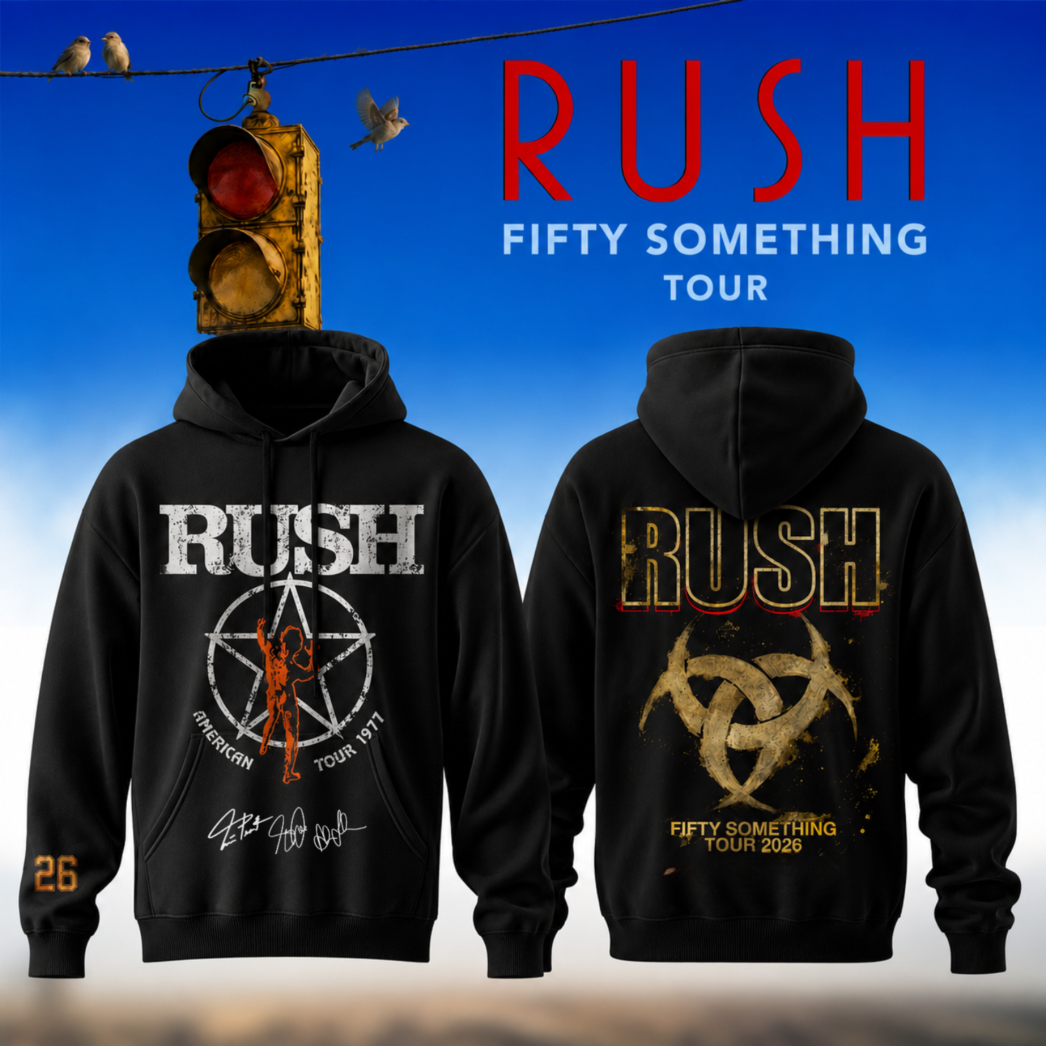 ,,.RUSH "Fifty Something Tour" 2026 Signed – Hoodie