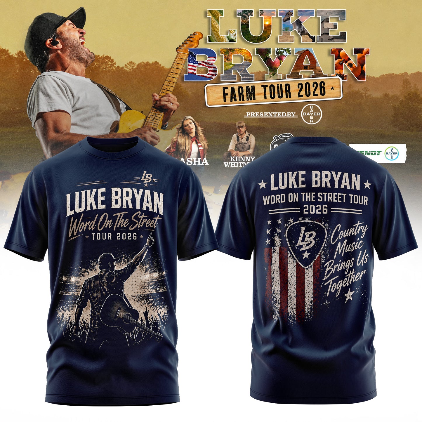 Luke Bryan – Word On The Street Tour 2026 Limited Edition Tshirt