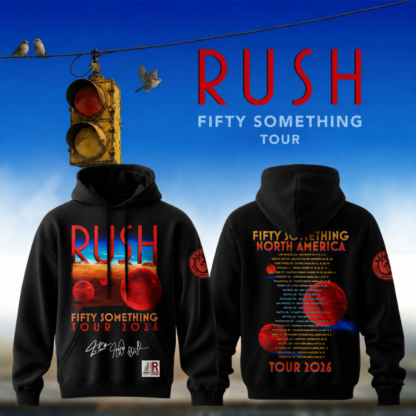 ,,.RUSH "Fifty Something Tour" 2026 Signed – Hoodie