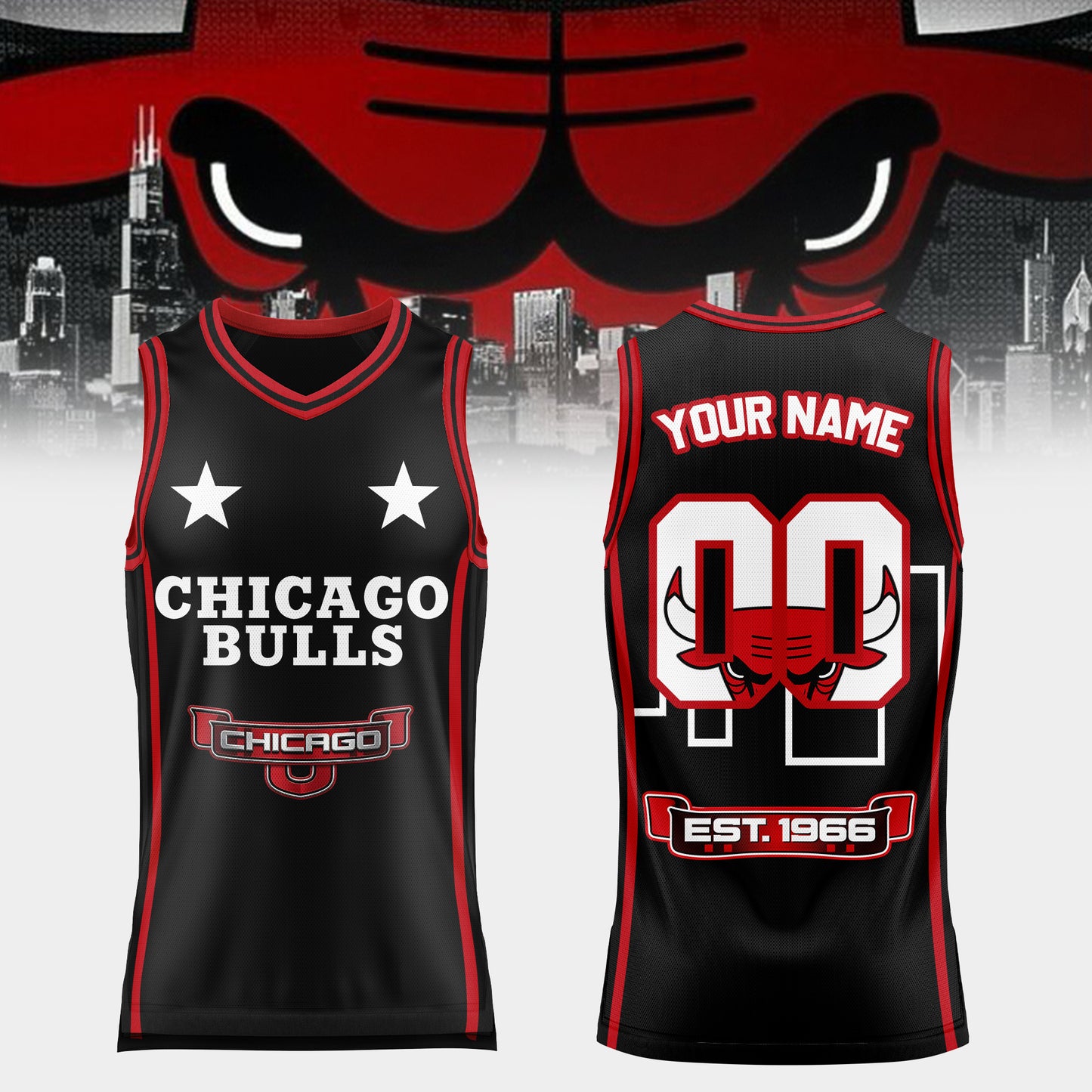 Chicago Bulls Skyline Fan Jersey