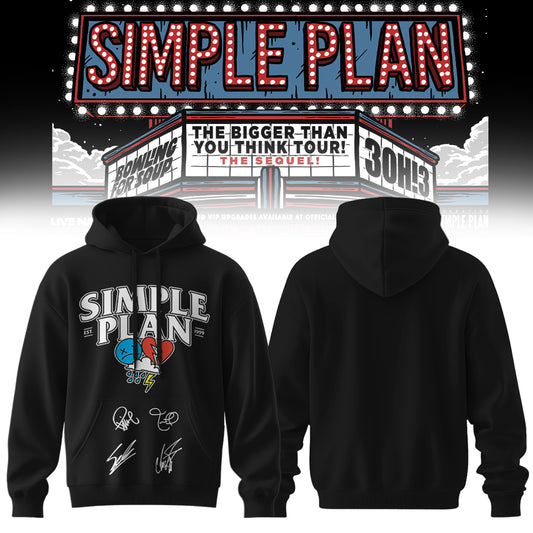 ,Simple Plan " The Bigger Than You Think! Tour " Signature Limited Edition - Hoodie
