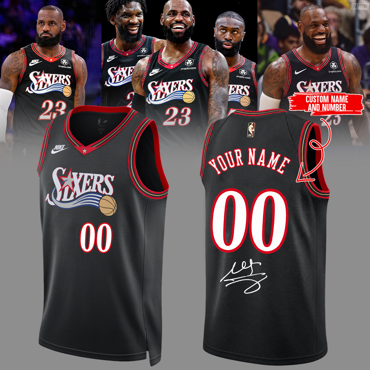 ,LeBron James Philadelphia 76ers Limited Edition Signature – Jersey (Custom Name&amp;Custom Number)