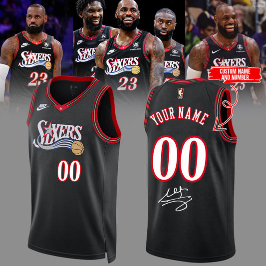 ,LeBron James Philadelphia 76ers Limited Edition Signature – Jersey (Custom Name&amp;Custom Number)