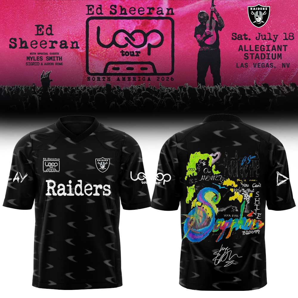 Ed Sheeran The Loop Tour 2026 in Allegiant Stadium Signature Limited Edition Football Jersey