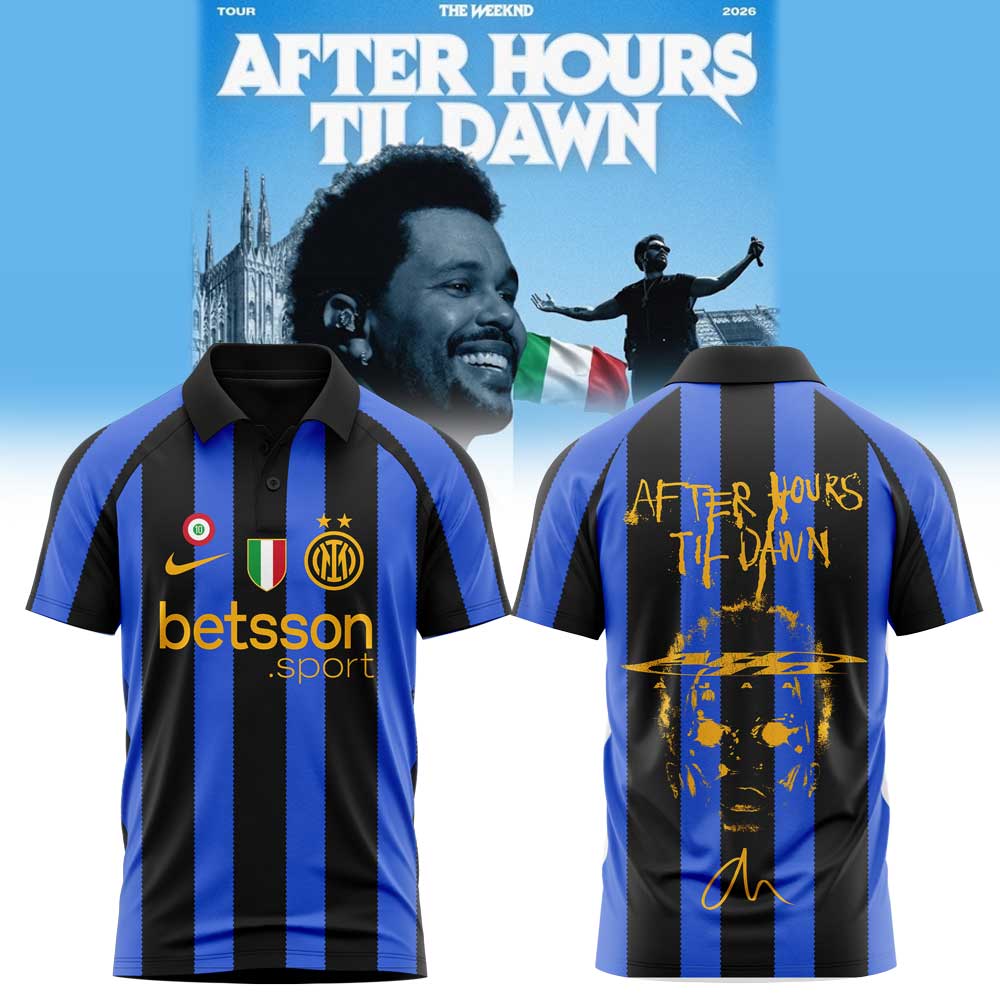 .  The Weeknd After Hours Til Dawn Tour x Inter Milan Limited Edition Polo