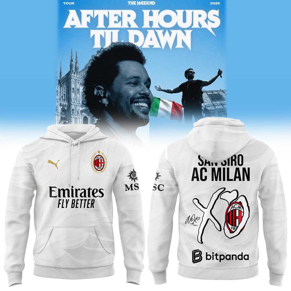 .The Weeknd After Hours Til Dawn Tour x AC Milan Limited Edition Hoodie  V3