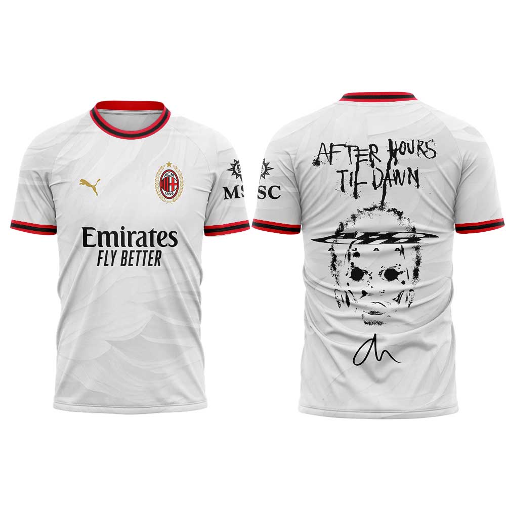 .The Weeknd After Hours Til Dawn Tour x AC Milan Limited Edition Shirt V4