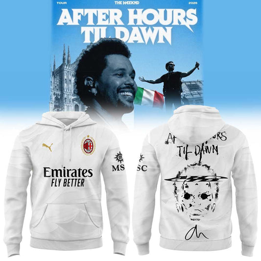 .The Weeknd After Hours Til Dawn Tour x AC Milan Limited Edition Hoodie  V4