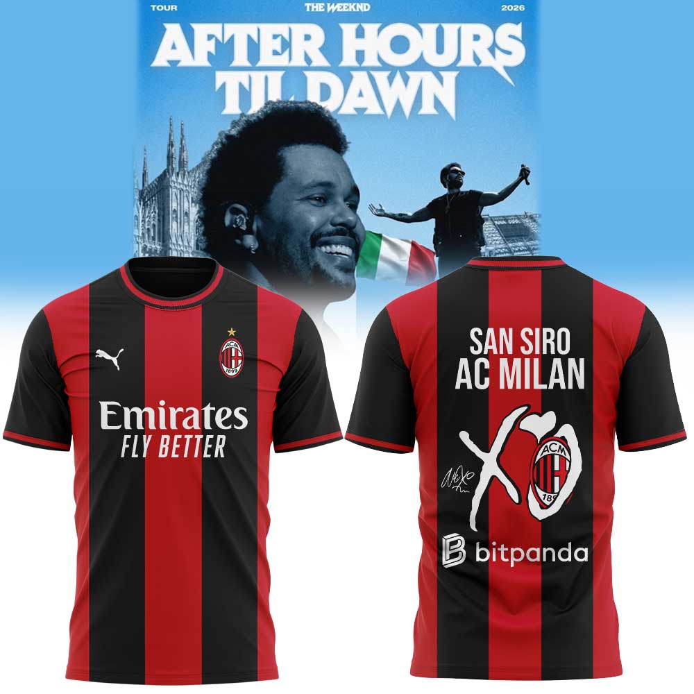.The Weeknd After Hours Til Dawn Tour x AC Milan Limited Edition Shirt V2
