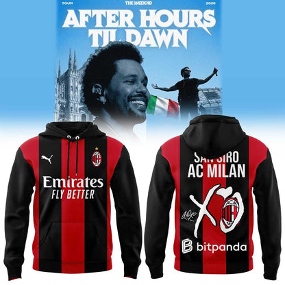 .The Weeknd After Hours Til Dawn Tour x AC Milan Limited Edition Hoodie  V2