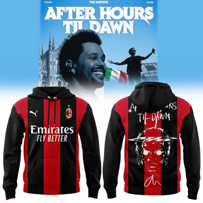 .The Weeknd After Hours Til Dawn Tour x AC Milan Limited Edition Hoodie