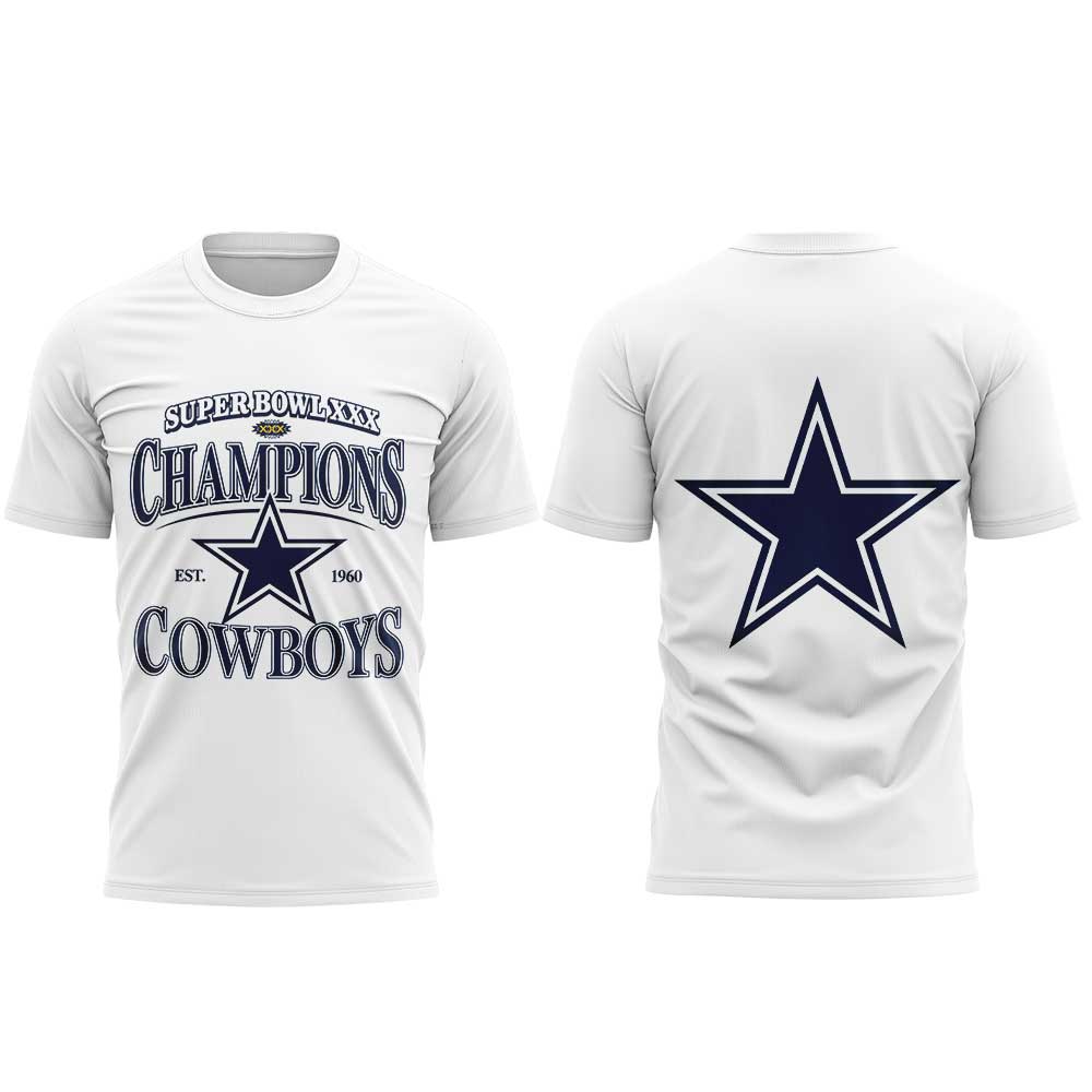 .                        Dak Prescott Super Bowl XXX Champions Est 1960 Dallas Cowboys Limited Edition Shirt V2