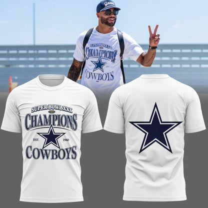 .                        Dak Prescott Super Bowl XXX Champions Est 1960 Dallas Cowboys Limited Edition Shirt V2