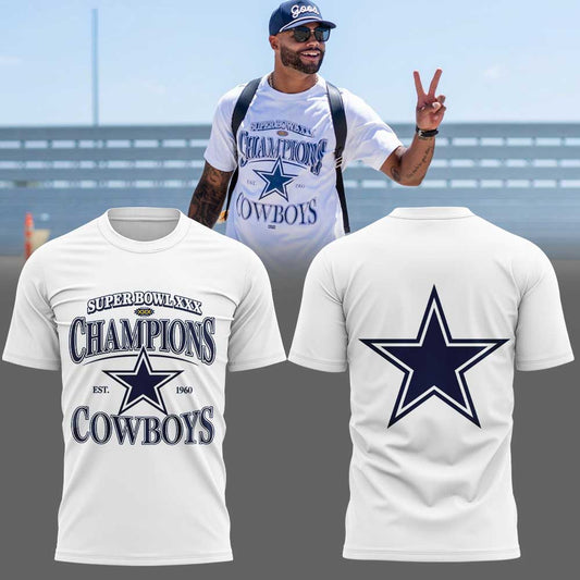 .                        Dak Prescott Super Bowl XXX Champions Est 1960 Dallas Cowboys Limited Edition Shirt V2
