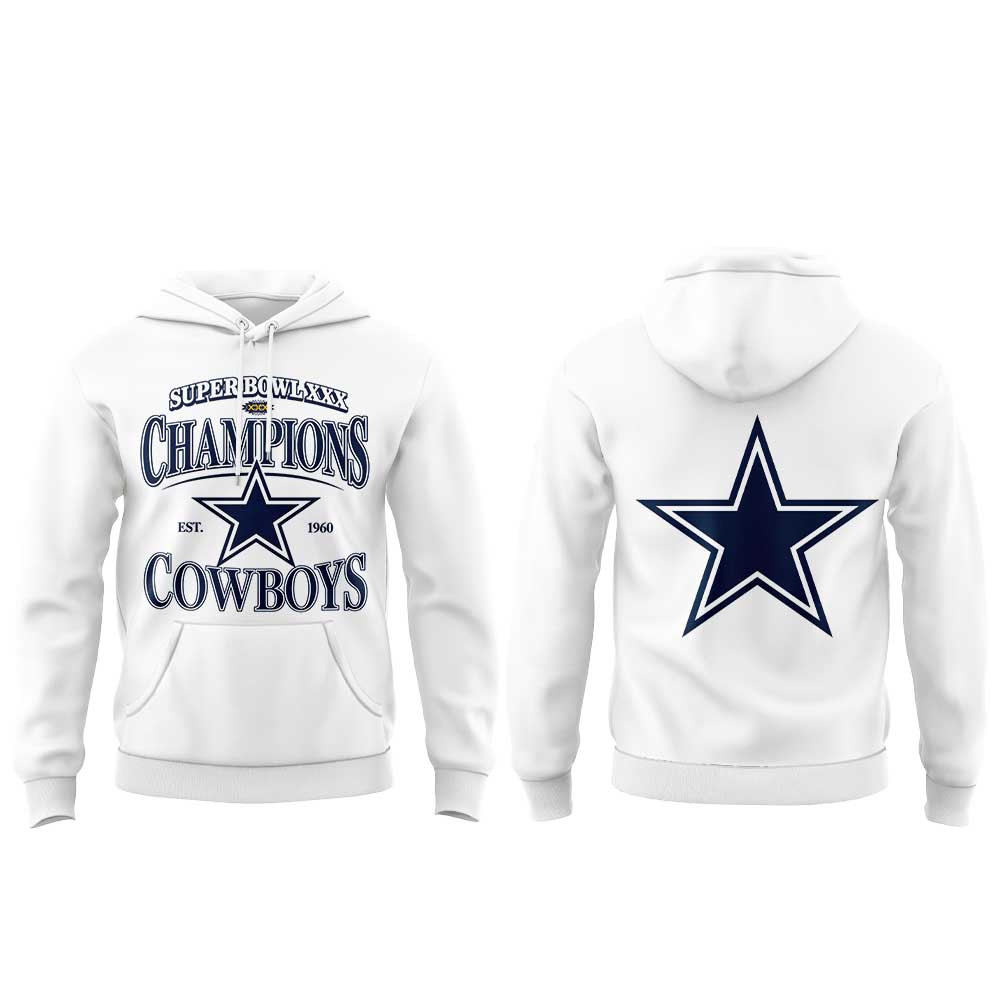 .                        Dak Prescott Super Bowl XXX Champions Est 1960 Dallas Cowboys Limited Edition Hoodie  V2