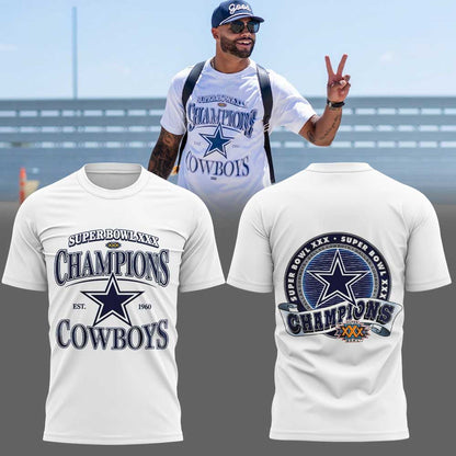 .                        Dak Prescott Super Bowl XXX Champions Est 1960 Dallas Cowboys Limited Edition Shirt