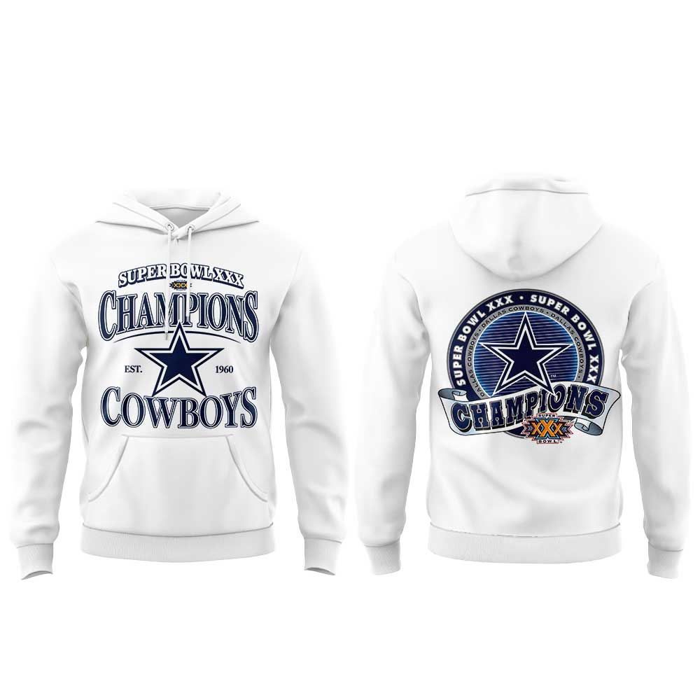 .                        Dak Prescott Super Bowl XXX Champions Est 1960 Dallas Cowboys Limited Edition Hoodie