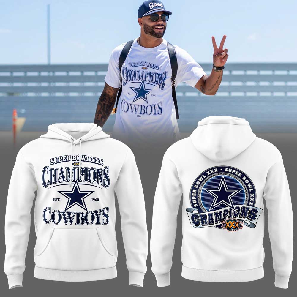 .                        Dak Prescott Super Bowl XXX Champions Est 1960 Dallas Cowboys Limited Edition Hoodie