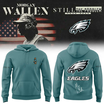 .                             Morgan Wallen Still The Problem Tour 2026 x Philadelphia Eagles Limited Edition Hoodie  V3
