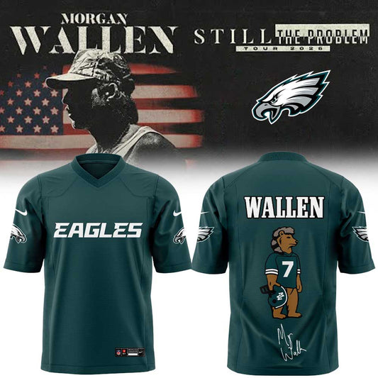 .                             Morgan Wallen Still The Problem Tour 2026 x Philadelphia Eagles Limited Edition Football Jersey V2