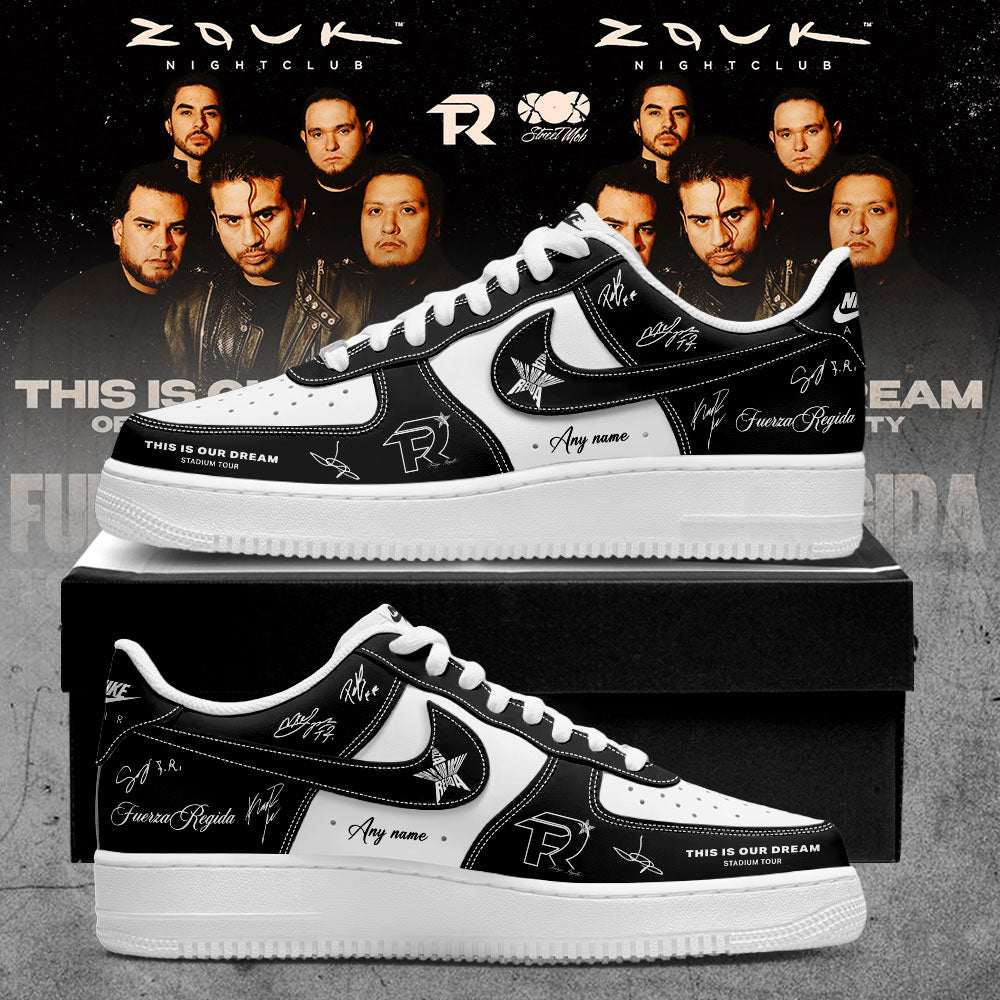 .                                 Fuerza Regida This Is Our Dream Stadium Tour 2026 Signature Custom Name Shoes