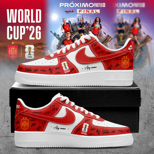 Spain World Cup Champions 2026 Signature Custom Name Shoes