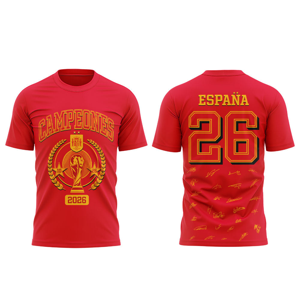 Spain World Cup Champions 2026 Red V2 Shirt
