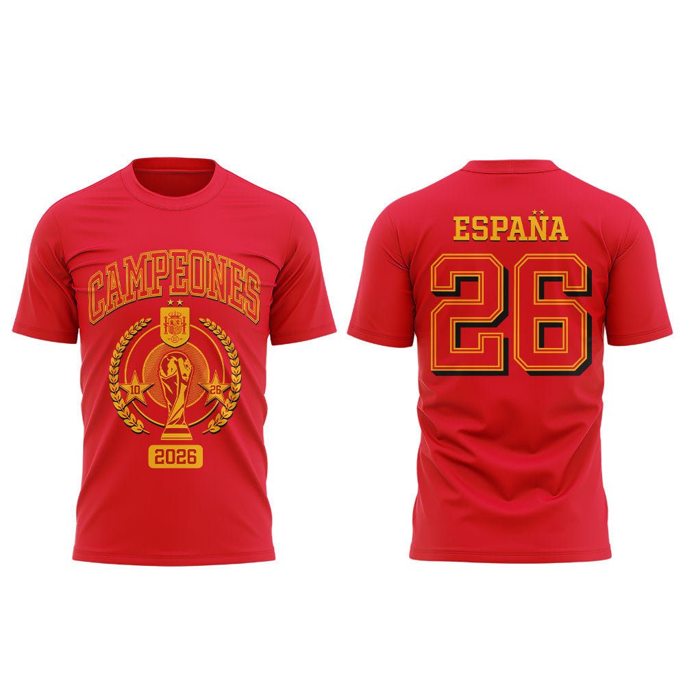 Spain World Cup Champions 2026 Red Shirt