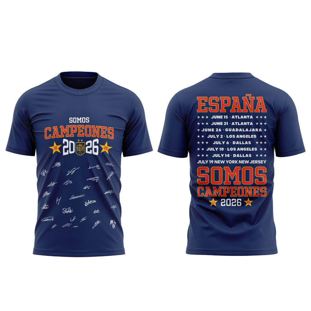 Spain World Cup Champions 2026 Blue V2 Shirt