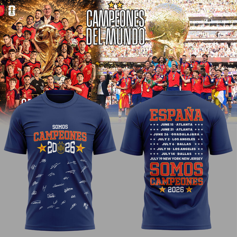 Spain World Cup Champions 2026 Blue V2 Shirt