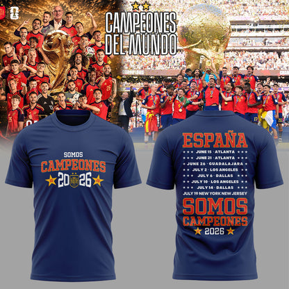 Spain World Cup Champions 2026 Blue Shirt