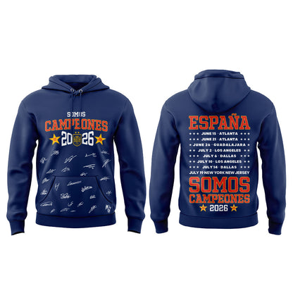 Spain World Cup Champions 2026 Blue V2 Hoodie
