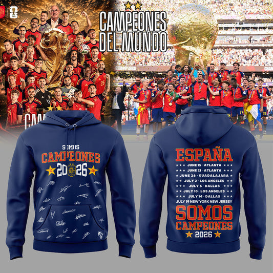 Spain World Cup Champions 2026 Blue V2 Hoodie