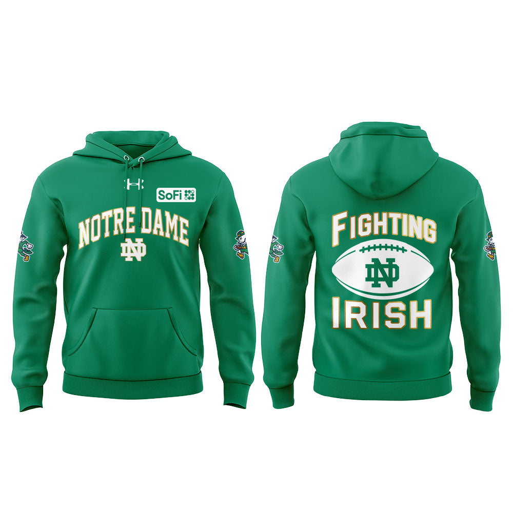 .          The Notre Dame Fighting Irish team wears green kits made from twill fabric. Hoodie V2