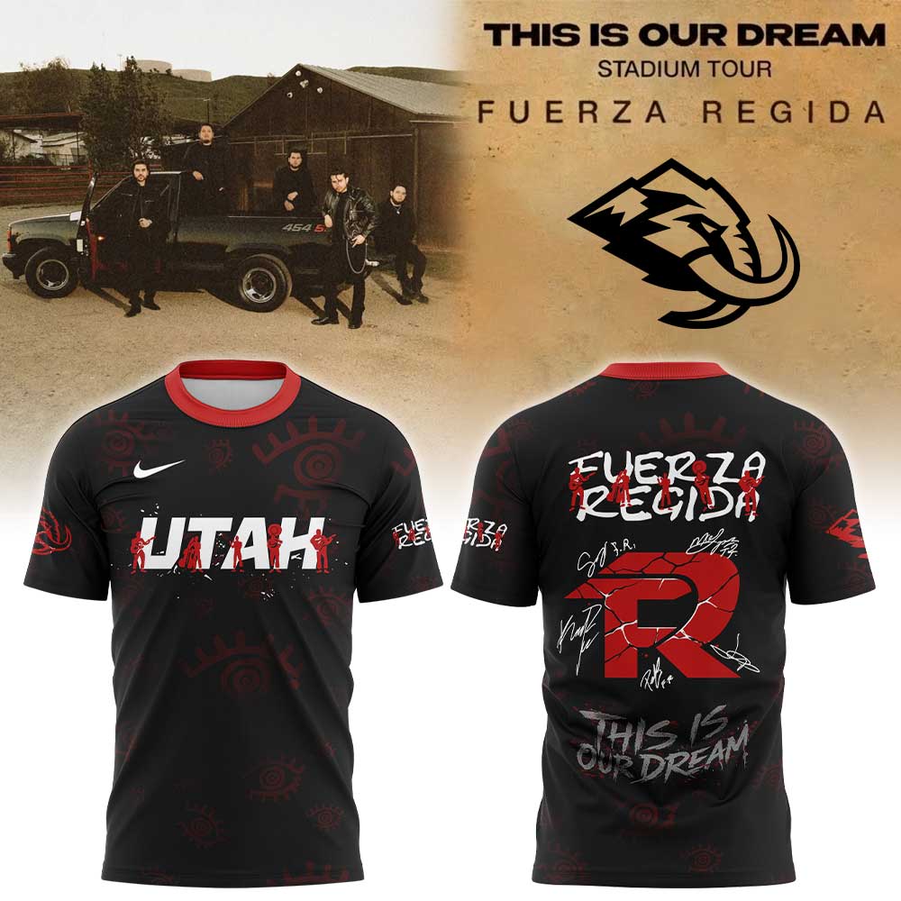 .                     U Mammoth Fuerza Regida "This is our Dream" Stadium Tour 2026 Shirt