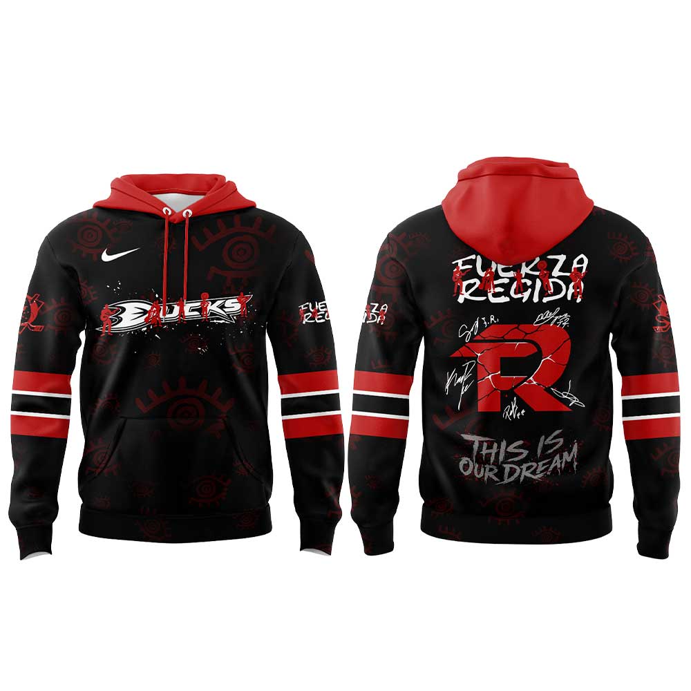 .                             A Ducks Fuerza Regida "This is our Dream" Stadium Tour 2026 Hoodie