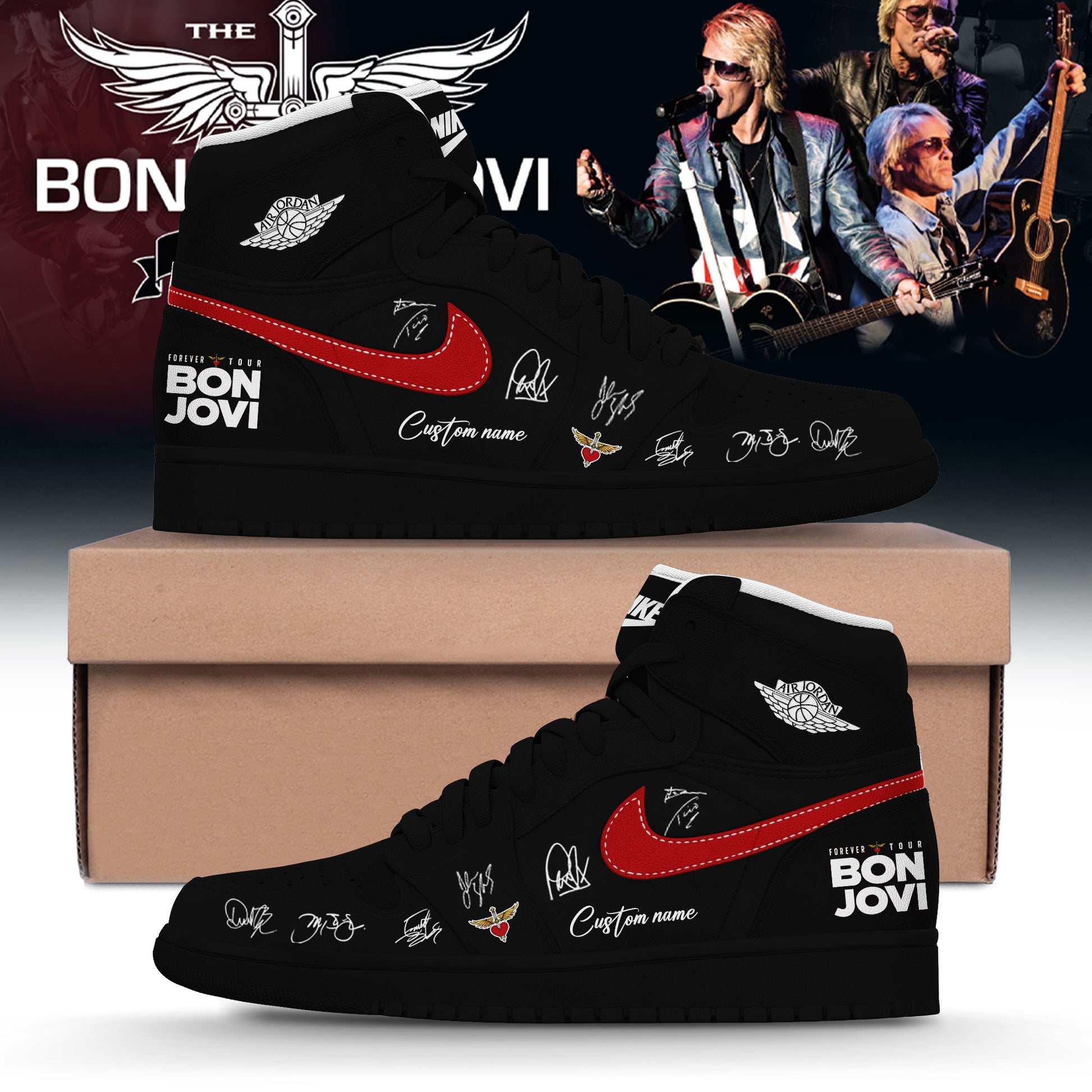 Bon Jovi Forever Tour ’26 Custom Name AJ1 v3
