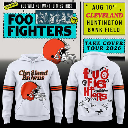 .              Foo Fighters TAKE COVER TOUR 2026 x Cleveland Browns Hoodie V3